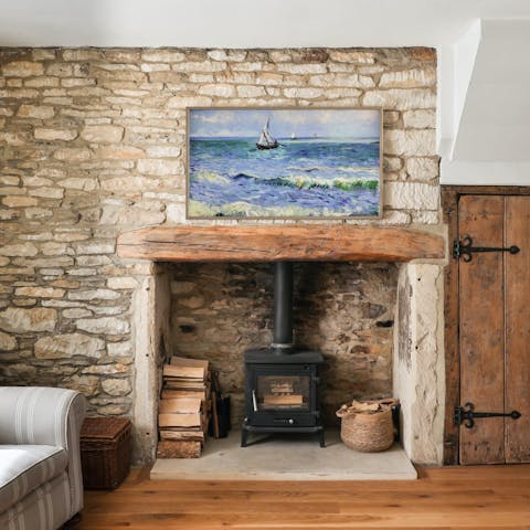 Spend rainy afternoons playing board games in front of the log burner