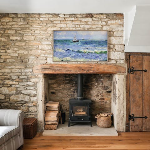 Spend rainy afternoons playing board games in front of the log burner