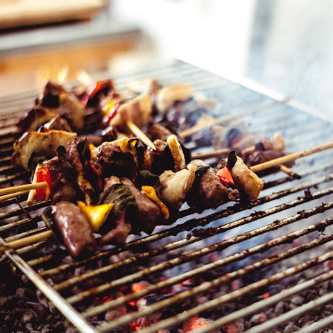 Gather guests together for a tasty dinner fresh off the barbecue