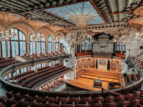 Visit Palau de la Música Catalana, a breathtaking Modernista concert hall, just three-minutes on foot