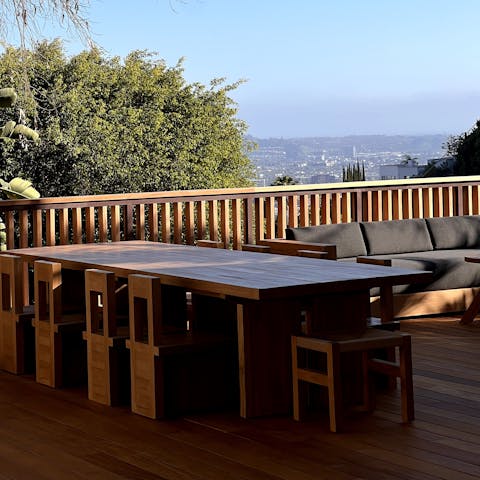 Enjoy incredible views while dining on the terrace