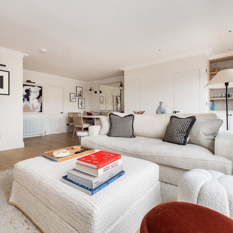 Spend time relaxing in the light-filled living area