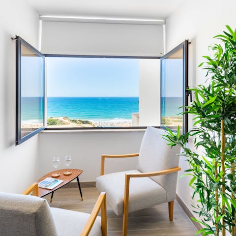 Enjoy a glass of wine in the comfort of your living room or step out onto the balcony and take in the glorious views