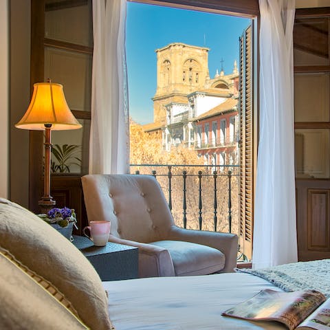 Enjoy a cup of coffee in bed while you embrace lazy mornings, looking out at your incredible view