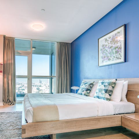 Wake up after a restful sleep in your King size bed and step onto the balcony to feel the morning sun on your face