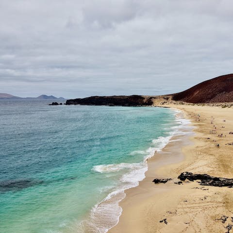 Take a leisurely fifteen minute stroll to the beach on the Puerto del Carmen coastline