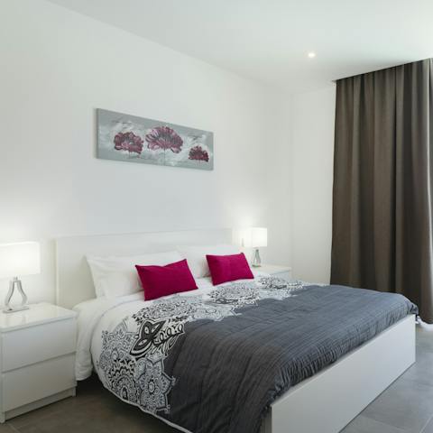 Wake up rejuvenated in the comfortable bed, ready for another day of Lanzarote sightseeing