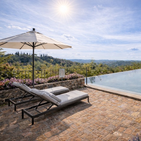 Sunbathe while enjoying the country views
