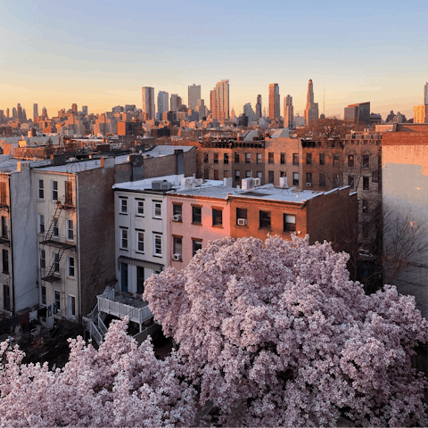 Walk just seventeen minutes to the bustling streets of Brooklyn