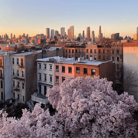 Walk just seventeen minutes to the bustling streets of Brooklyn