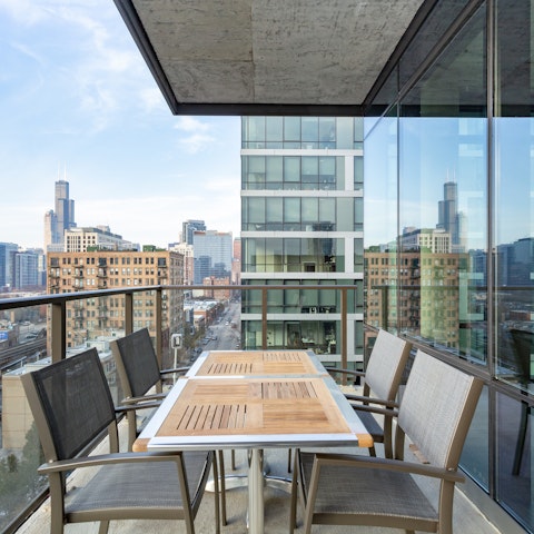 Sip sundowners on your private balcony accompanied with knockout views of the city