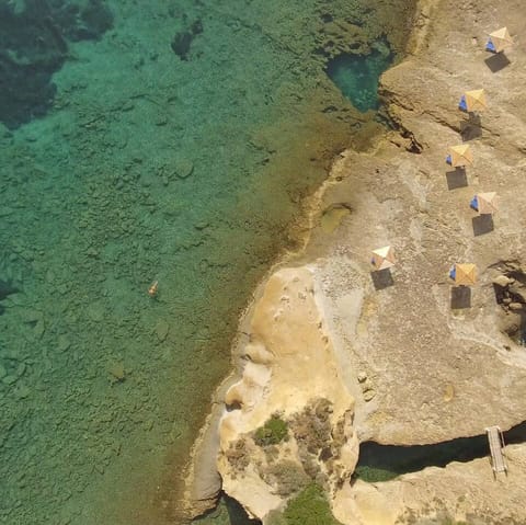 Follow the footpath down to private access to the sea