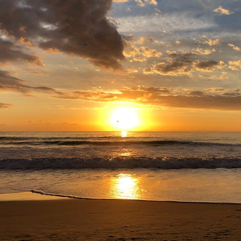 Spend the day at Sleepy Hollow beach, just a five–minute walk away