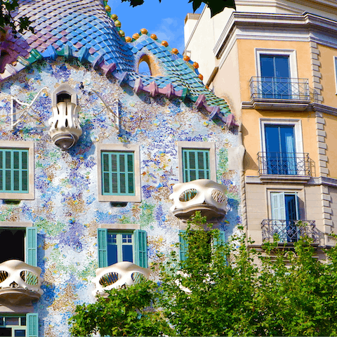 Admire Gaudí's iconic Casa Batlló – just a short walk away
