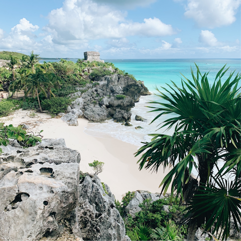 Visit the Tulum Mayan Ruins – a nine-minute drive away