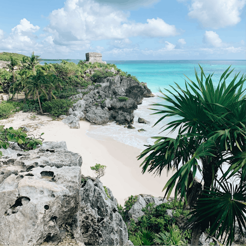 Visit the Tulum Mayan Ruins – a nine-minute drive away