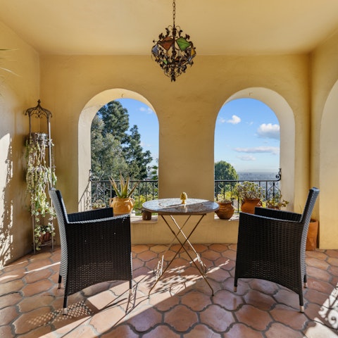 Enjoy views of the Mediterranean-style gardens