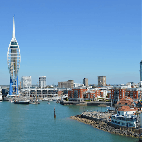 Go shopping at Gunwharf Quays – less than a ten-minute drive away