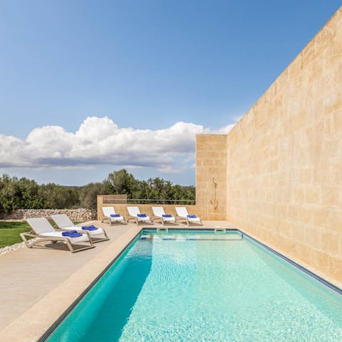 Cool off in the private pool