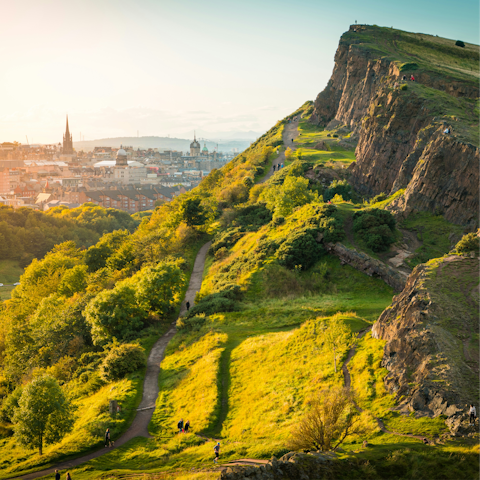 Take in sweeping city views from the top of Arthur's Seat