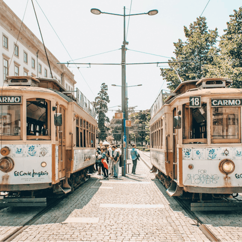 Walk ten minutes to the nearest tram stop and see the city from a new perspective