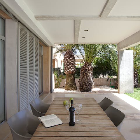 Serve up some Spanish delicacies paired with local wine at the alfresco dining area