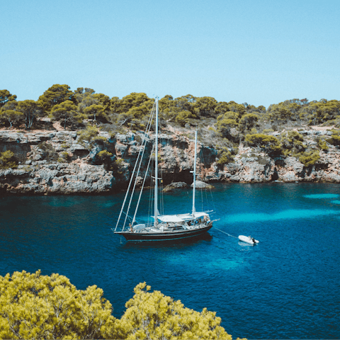 Stay just a ten-minute walk away from the sandy shores of Platja de Sa Marjal