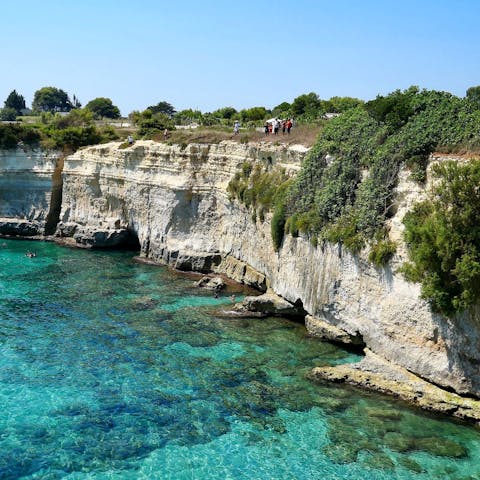 Explore Gallipoli, including the beach 350 metres away