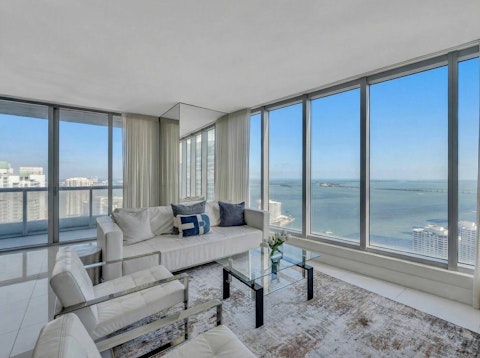 Gaze out over Biscayne Bay from the forty-first floor