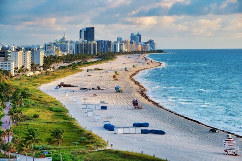 Spend a day on the sands of South Beach, around a fifteen-minute drive away