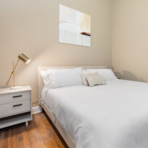 Slip into luxury sheets after a long day of exploring the city