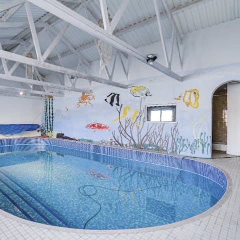 Spend the morning in the home's private swimming pool and sauna