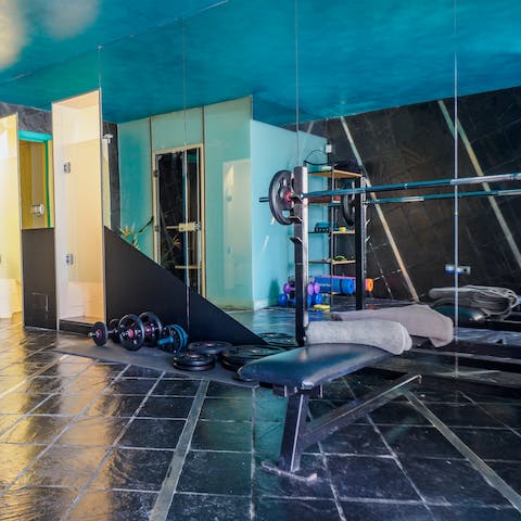 Take some time out for self-care in the private gym