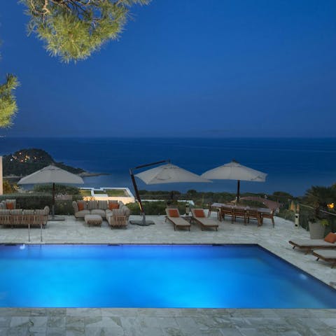 Enjoy spectacular sea views from the scenic swimming pool
