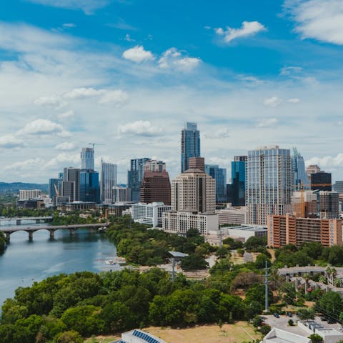 Explore downtown Austin or catch a football game at UT – both are easily reached by car