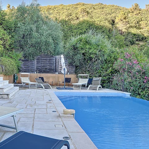 Cool off from the French Riviera sun in the infinity pool
