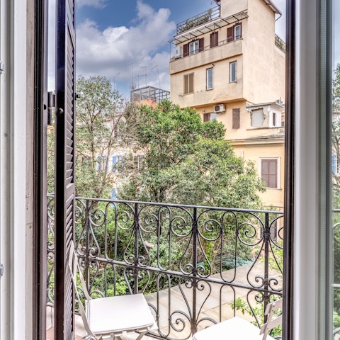 Have your morning coffee on the private balcony