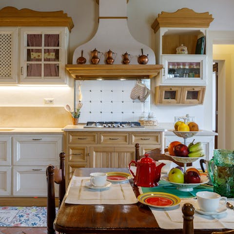 Cook from the heart in the spacious kitchen