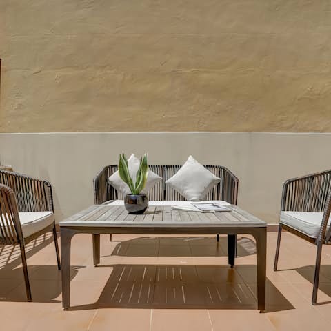 Enjoy a glass of Prosecco on the terrace