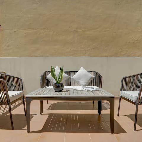 Enjoy a glass of Prosecco on the terrace