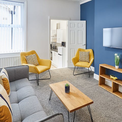 Settle in for cosy movie evenings in the living room
