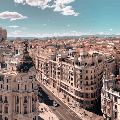 Stroll the streets of Malasaña in Madrid and enjoy coffee shops, bakeries and vintage clothing stores