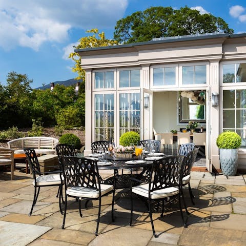 Make the most of sunny days with relaxed lunches on the patio