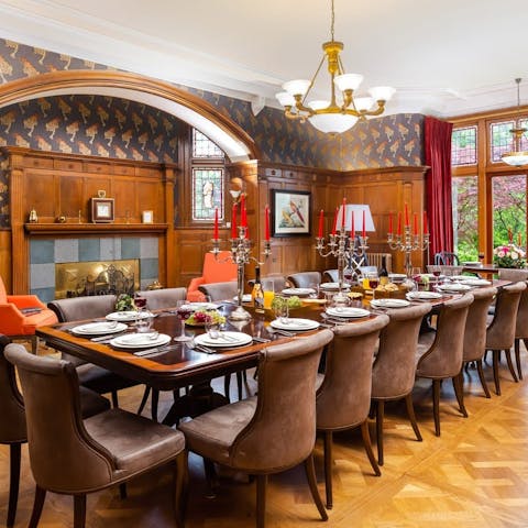 Host lavish dinners in the grand dining room