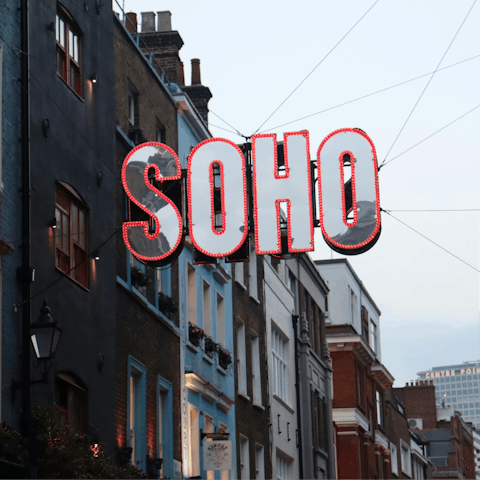 Experience the magic of London from the vibrant heart of Soho