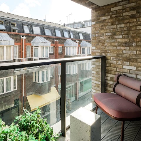 Take your morning coffee or tea onto the balcony