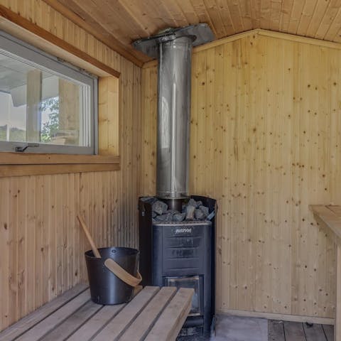 Enjoy a sauna before a swim