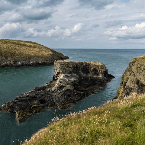 Follow nearby hiking trails and enjoy the views across Cardigan Bay