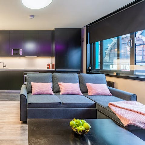 Shake up a cocktail and stretch out on the sofa