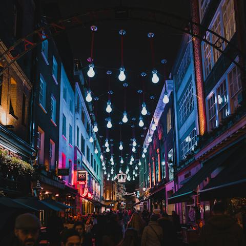 Enjoy late-night shopping in Soho's Carnaby Street, a short walk away